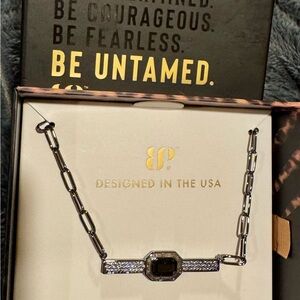 BP Untamed Bar Necklace with Onyx Sandstone Center